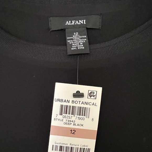 Elegant Alfani Tunic black layered top, Size 12 - Picture 8 of 11